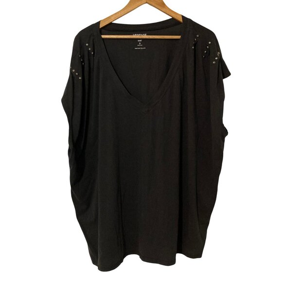 Torrid Oversized Sleeveless T-shirt with Dome Stud Shoulder Details - Picture 1 of 5